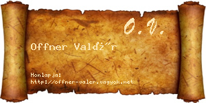 Offner Valér névjegykártya